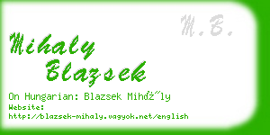 mihaly blazsek business card